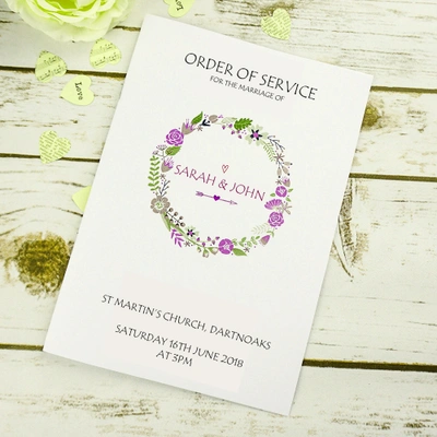 Order Of Service Booklets