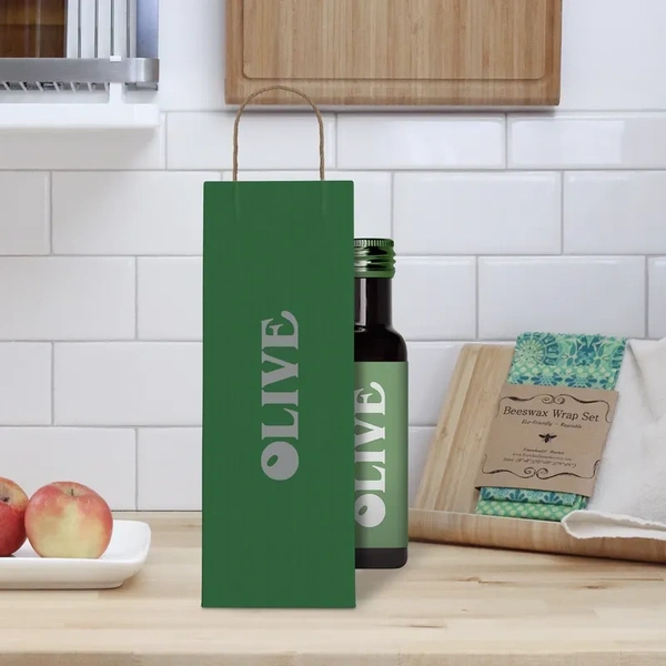 Printed Bottle Bags - Green Bag Example 2
