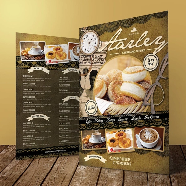 A4 Laminated Menu