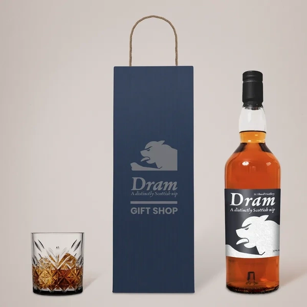 Printed Bottle Bags - Blue Bag Example