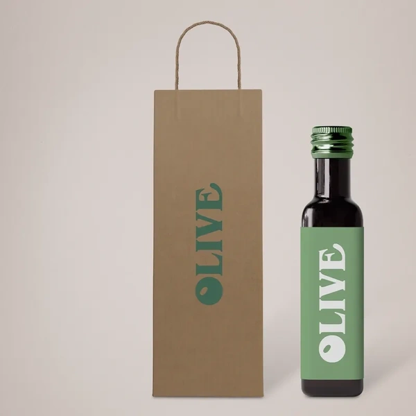 Printed Bottle Bags - Kraft Example